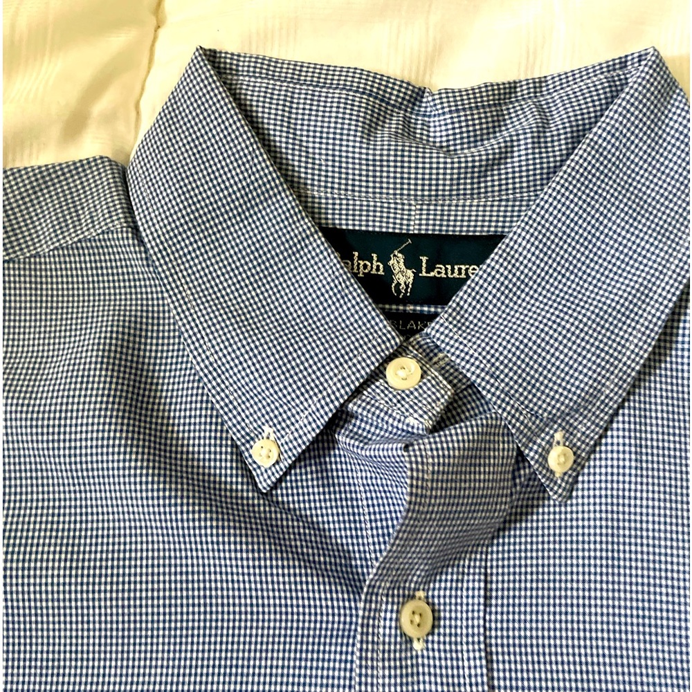 Ralph Lauren men’s dress shirt-n/w/o tag-blue & white-in time for the holidays.